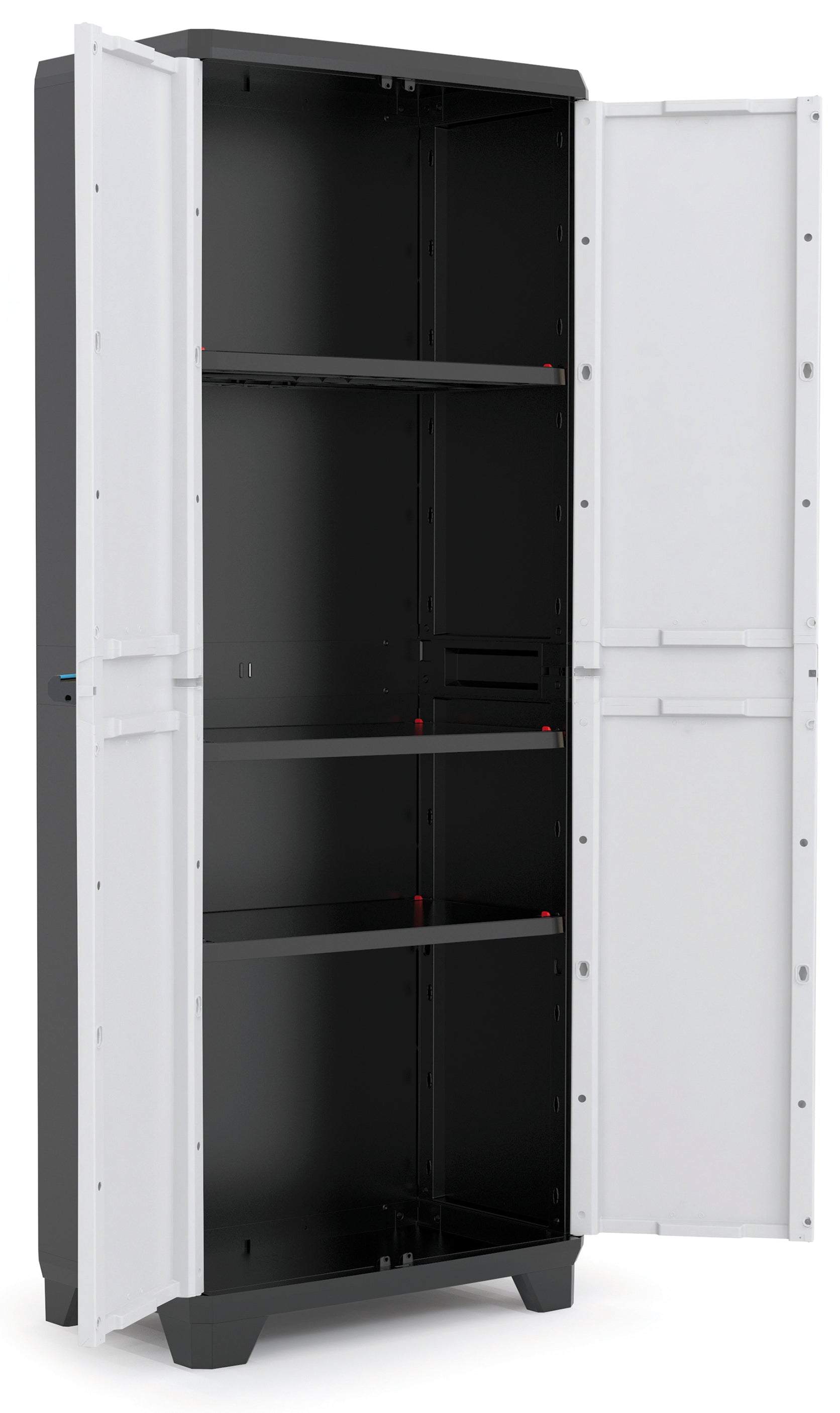 Armadio tuttoppiani Linear in resina con 3 ripiani regolabili colore grigio nero Keter