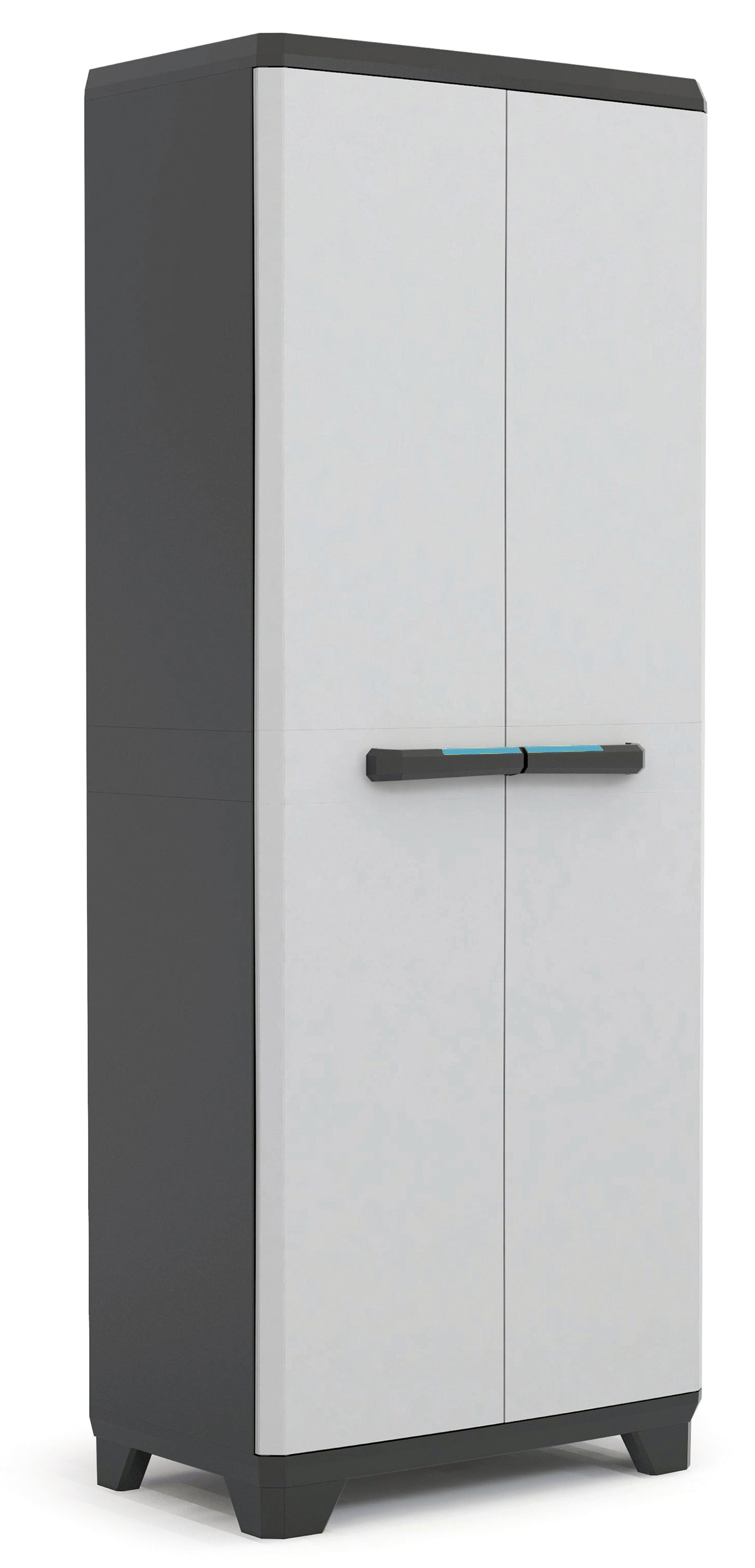 Armadio tuttoppiani Linear in resina con 3 ripiani regolabili colore grigio nero Keter