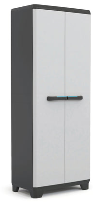 Armadio tuttoppiani Linear in resina con 3 ripiani regolabili colore grigio nero Keter