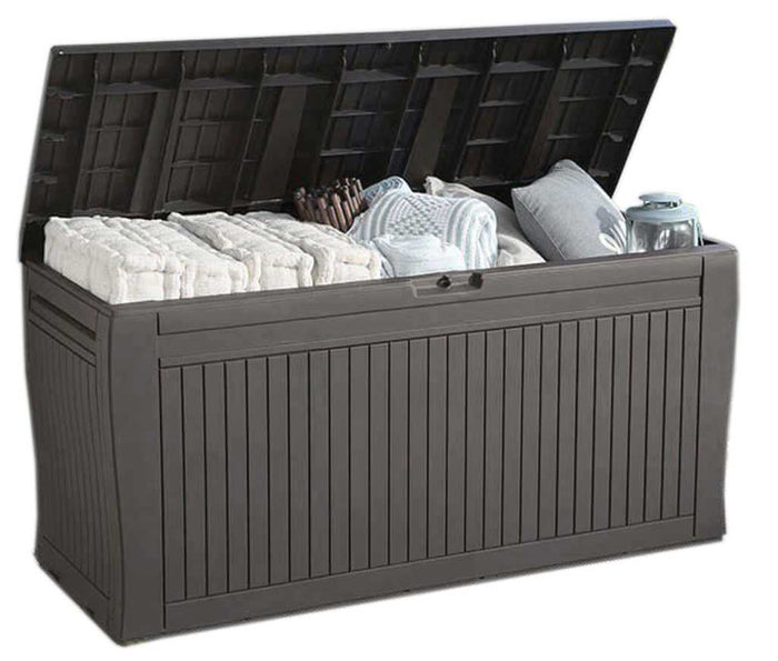 Baule porta attrezzi da giardino Comfy in resina resistente colore grafite Keter