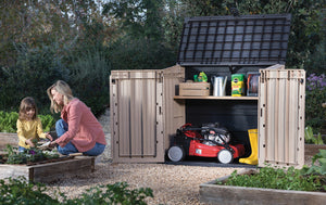 Keter BAULE PORTA ATTREZZI DA GIARDINO 'STORE IN OUT MIDI' cm. 132x71,5x113,5 h col. Beige