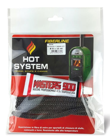 KIT GUARNIZIONE TONDA PER STUFA+SILICONE Ø MM. 6X1,5 MT. 6.00 pz