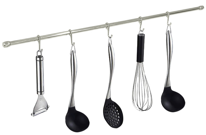 KIT TUBO SOTTOPENSILE PORTAMESTOLI CON ACCESSORI Ø mm. 16x1000 Cromo Satinato