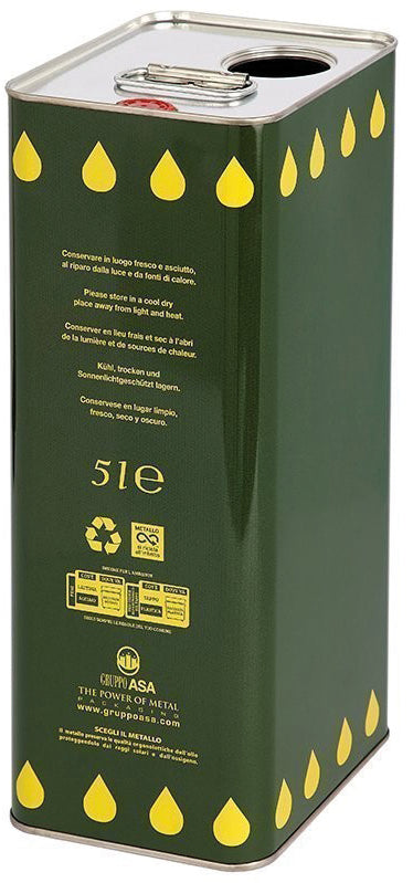 LATTINA PER OLIO SENZA TAPPO cm. 12x15x31,5 h  lt.  5 con doppio foro 12.00 pz