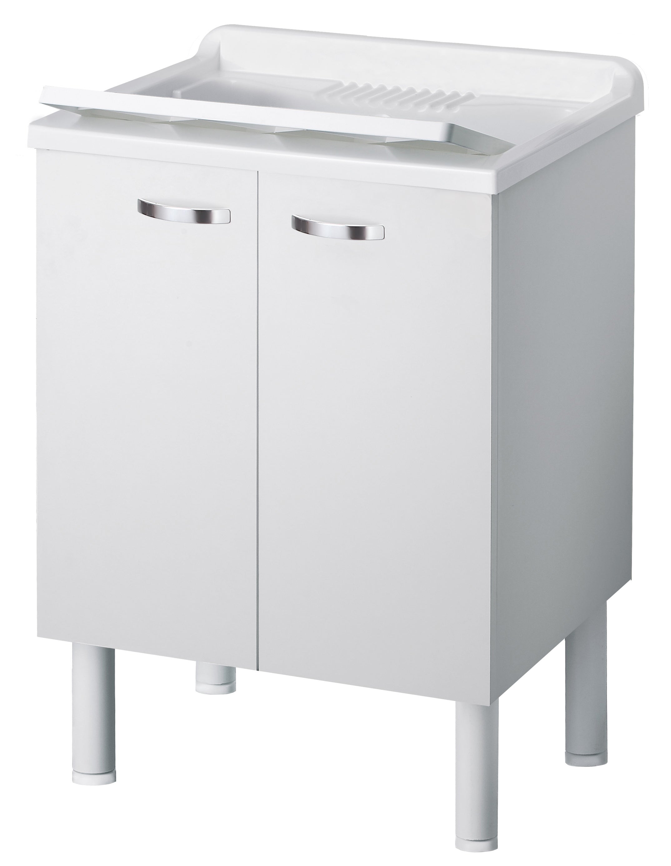 LAVATOIO IN LEGNO BIANCO MONTATO  cm. 60x50x85 h