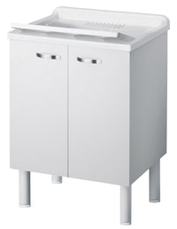 LAVATOIO IN LEGNO BIANCO MONTATO  cm. 60x50x85 h