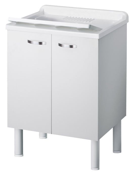 LAVATOIO IN LEGNO BIANCO MONTATO  cm. 60x50x85 h