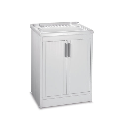 LAVATOIO IN RESINA BIANCO IN KIT  cm. 60x50x86 h