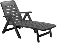 LETTINO PIEGHEVOLE CON RUOTE SMERALDO cm. 189x72X96 h col. Antracite