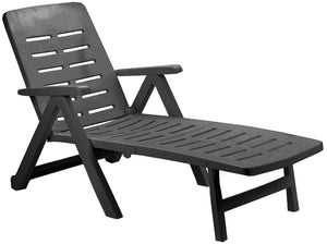 LETTINO PIEGHEVOLE CON RUOTE SMERALDO cm. 189x72X96 h col. Antracite