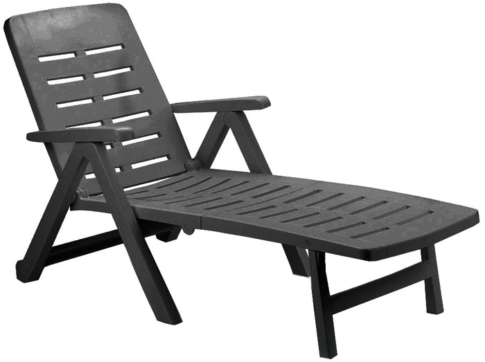 LETTINO PIEGHEVOLE CON RUOTE SMERALDO cm. 189x72X96 h col. Antracite