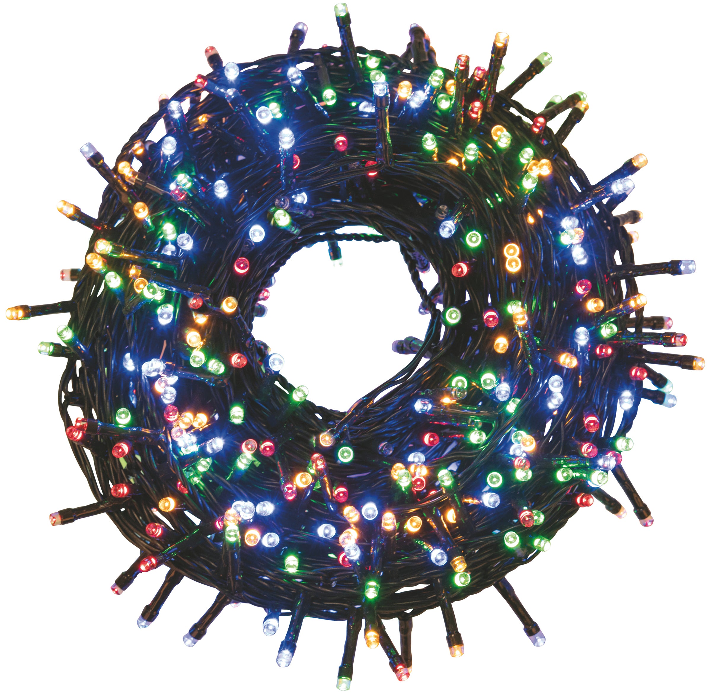 LUCI DI NATALE PER INTERNO ED ESTERNO MULTICOLOR  180 led cavo luci 8 mt.