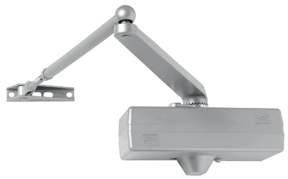 Mab CHIUDIPORTA AEREO CON FERMO Art. 564 x porte mm. 850÷1250 Col. Argento