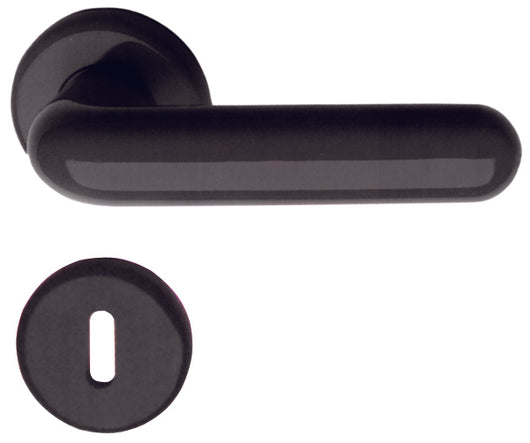 MANIGLIA NYLON CON ROSETTA QUADRO 8  col. Nero 12.00 pz