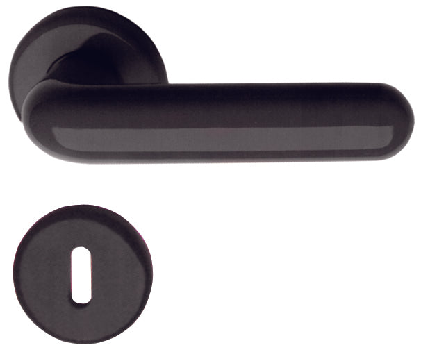 MANIGLIA NYLON CON ROSETTA QUADRO 8  col. Nero 12.00 pz