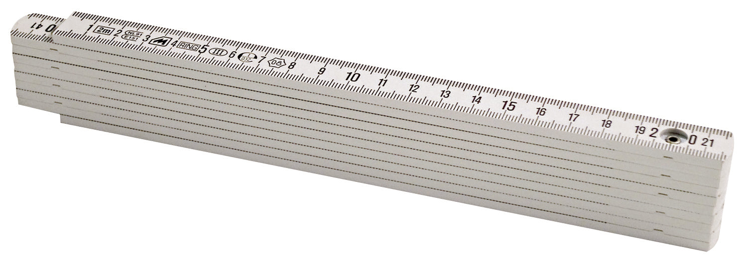 Metrica DOPPIOMETRO IN FIBRA DI VETRO BIANCO lunghezza mt.2 12.00 pz