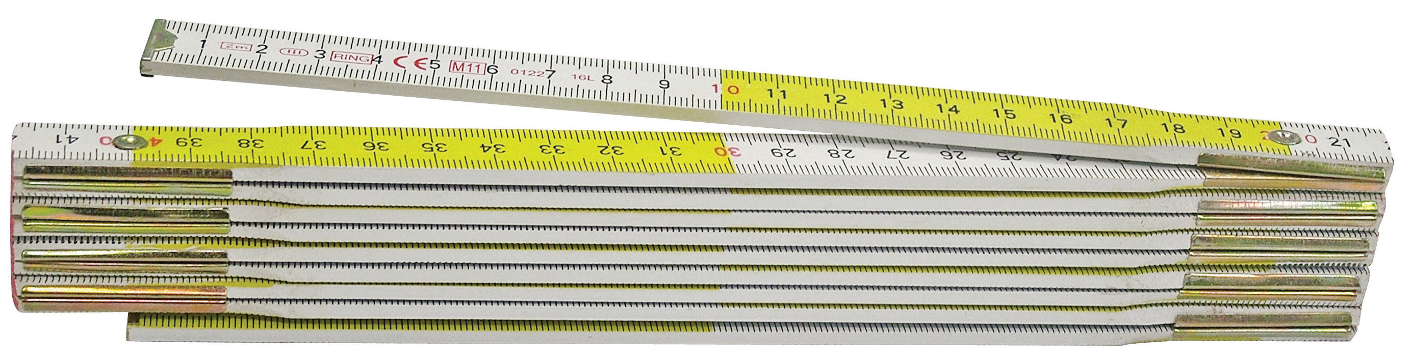 Metrica DOPPIOMETRO IN LEGNO BIANCO/GIALLO lunghezza mt.2 12.00 pz