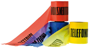 NASTRO SEGNALETICO ATTENZIONE TUBAZIONI ACQUA cm. 10x200 mtl. col. Azzurro