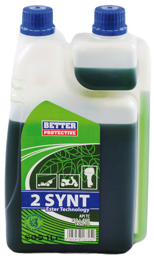 OLIO MISCELA 2 T 100% SINTETICO  lt.1 con dosatore (colore verde) 12.00 pz