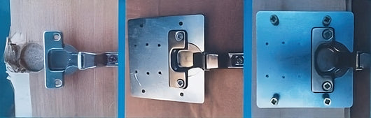 PIASTRA DI RIPARAZIONE PER ANTE MOBILI JOLLY Ø foro mm. 26 , acciaio inox 12.00 pz