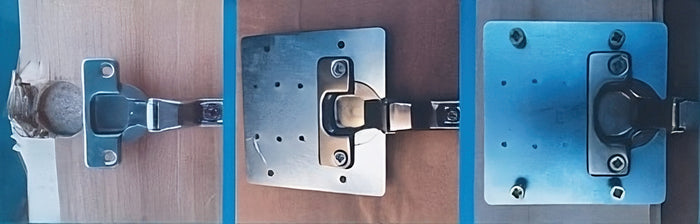 PIASTRA DI RIPARAZIONE PER ANTE MOBILI JOLLY Ø foro mm. 26 , acciaio inox 12.00 pz