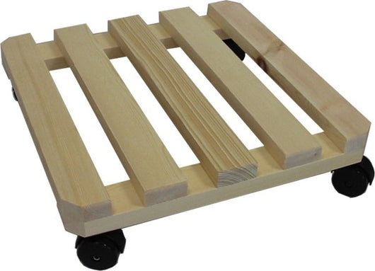 PORTAVASO MOBILE IN LEGNO SCURO CON RUOTE cm.34x34