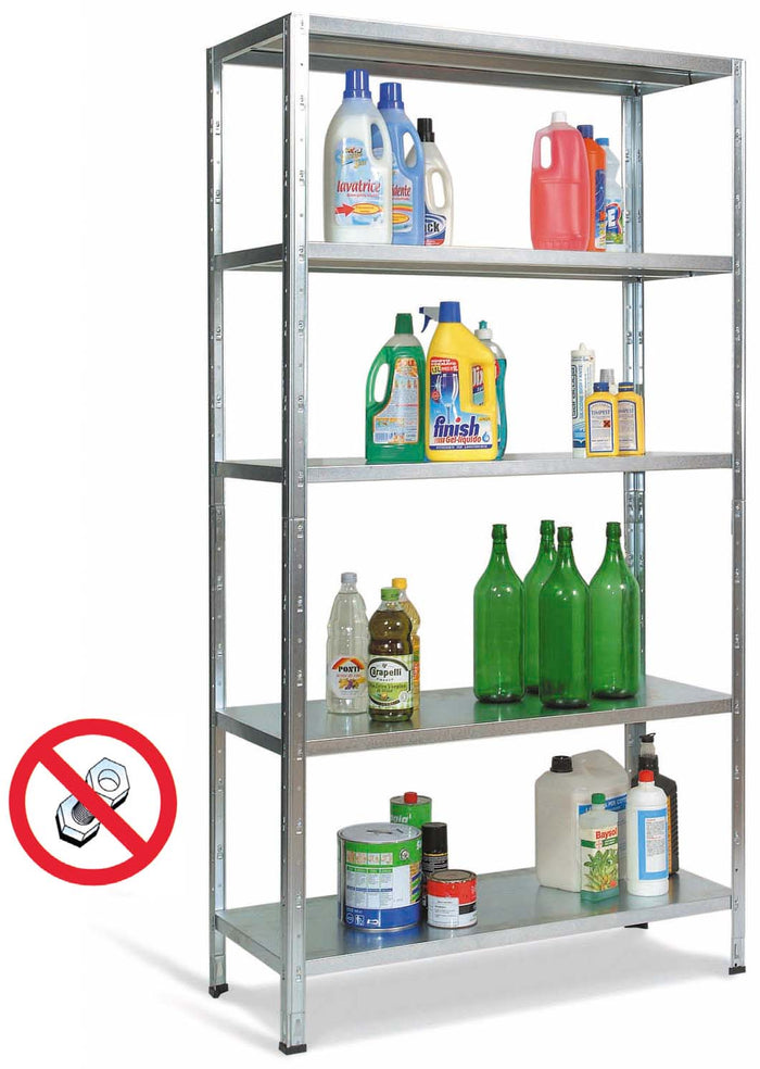 Prometal KIT SCAFFALI AD INCASTRO ZINCATO Aste spezzate cm. 100x40x186 h