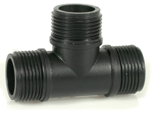 RACCORDO FILETTATO A T MASCHIO PER TUBO IN POLIETILENE  mis. 1x1x1 25.00 pz