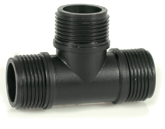 RACCORDO FILETTATO A T MASCHIO PER TUBO IN POLIETILENE  mis. 1x1x1 25.00 pz