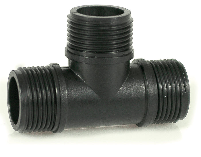 RACCORDO FILETTATO A T MASCHIO PER TUBO IN POLIETILENE  mis. 1x1x1 25.00 pz