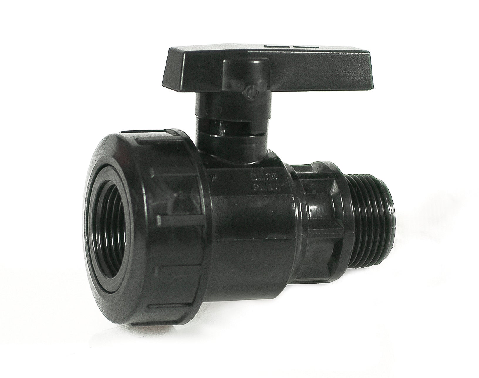RACCORDO PER TUBO IN POLIETILENE VALVOLA A SFERA MASCHIO/FEMMINA  mis. 3/4x3/4