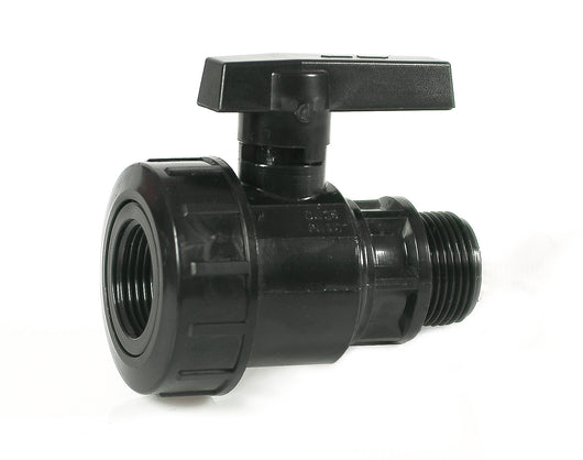 RACCORDO PER TUBO IN POLIETILENE VALVOLA A SFERA MASCHIO/FEMMINA mis. 1x1