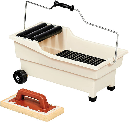 Raimondi VASCHETTA LAVAPAVIMENTI PULIRAPID 2 RUOTE-2 PIEDI-3 RULLI  lt. 20