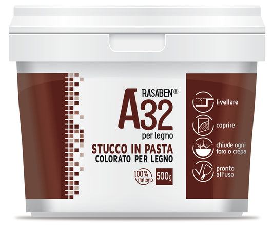 Rasaben STUCCO IN PASTA COLORATO PER LEGNO A32 MOGANO kg. 0,500 12.00 pz