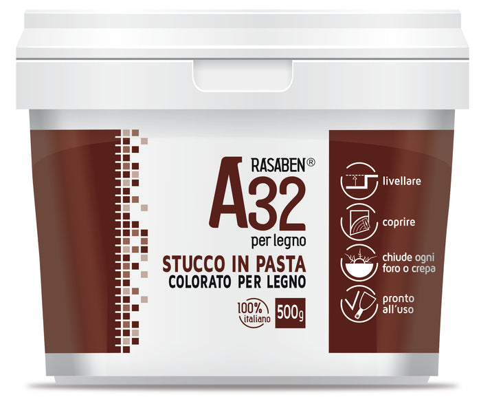 Rasaben STUCCO IN PASTA COLORATO PER LEGNO A32 ROVERE kg. 0,500 12.00 pz