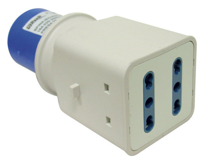Reer ADATTATORE INDUSTRIALE CEE spina industriale/2 prese bipasso 2P+T 10.00 pz