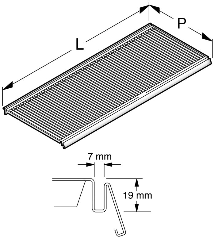 RIPIANO IN FILO CON GOLA cm. 37x100 Col. Bianco RAL9001