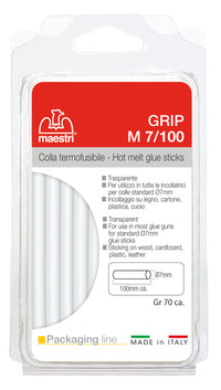 Romeo Maestri COLLA TRASPARENTE TERMOFUSIBILE IN STICK PER PISTOLA MINIGRIP 7H Ø 7x100 mm.  70 gr.
