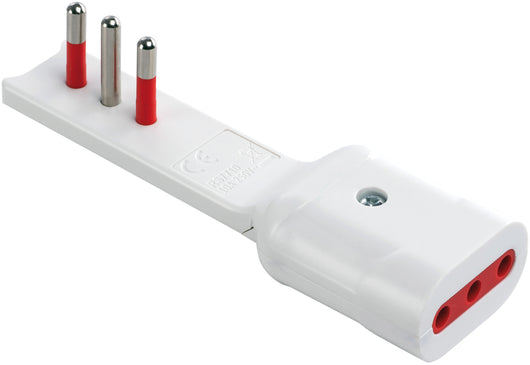 Rosi ADATTATORE ULTRA PIATTO 10Ah  2P+T - Presa 10 Ah  Col. Bianco