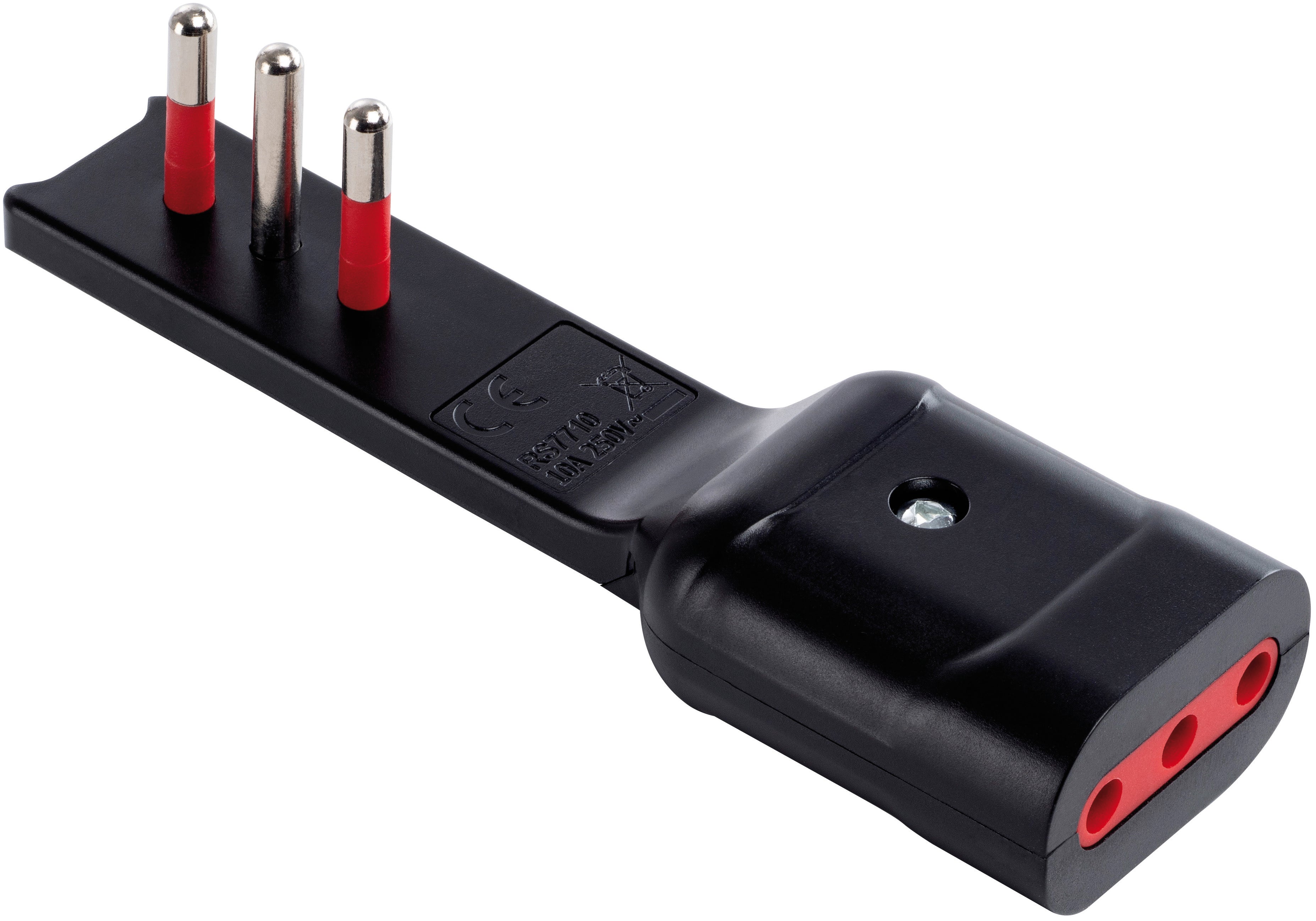 Rosi ADATTATORE ULTRA PIATTO 10Ah  2P+T - Presa 10 Ah  Col. Nero