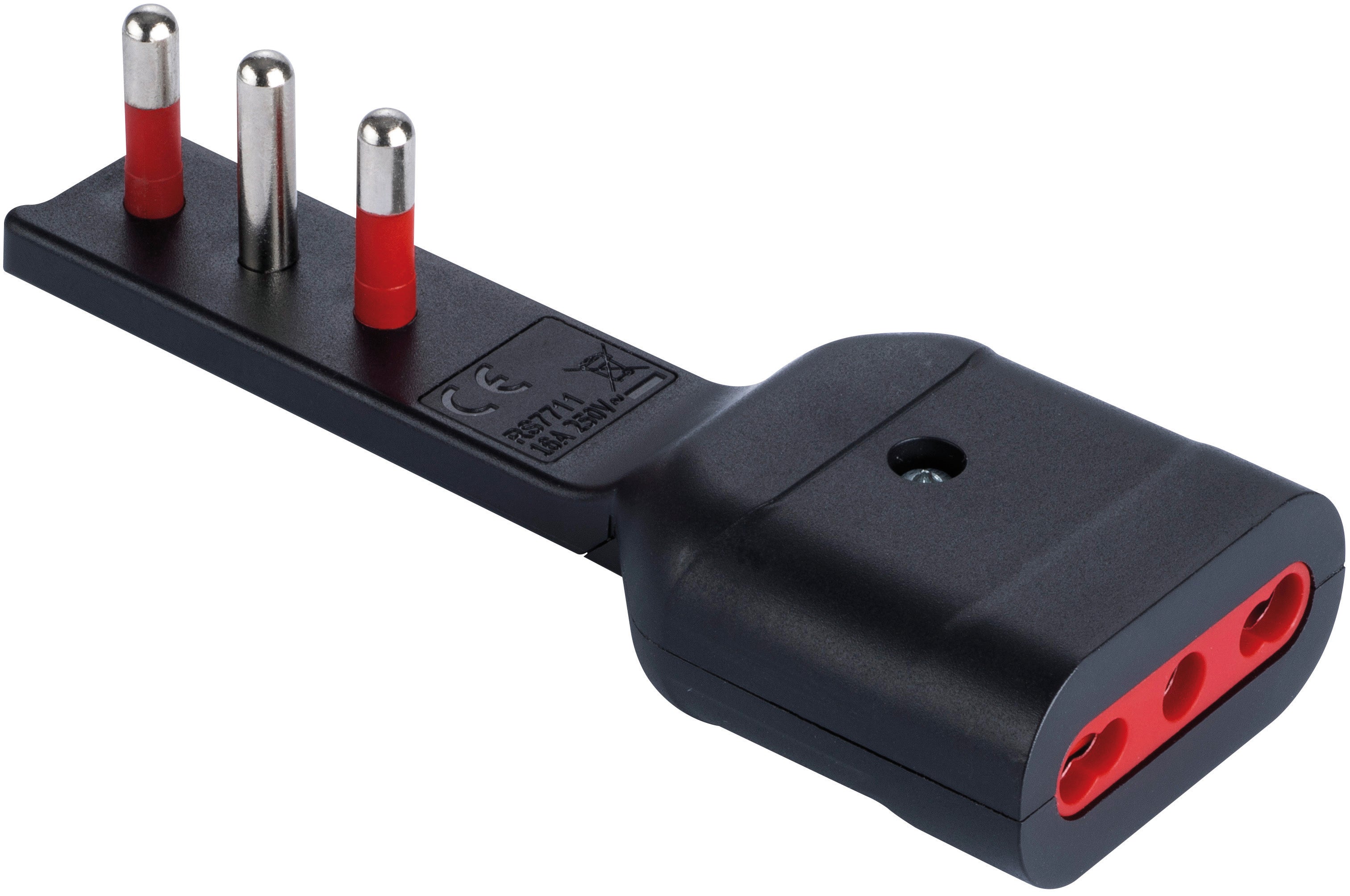 Rosi ADATTATORE ULTRA PIATTO 16Ah  2P+T - Presa 16 Ah  Col. Nero