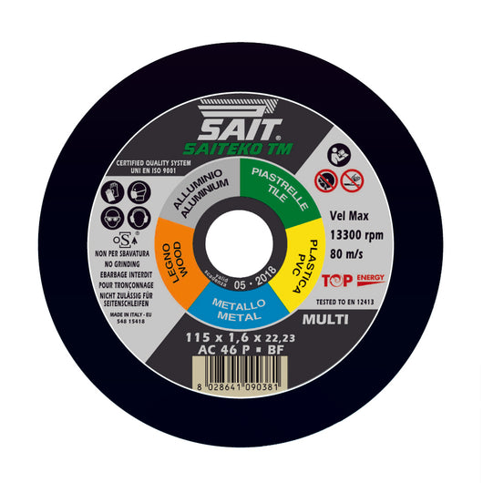 Sait DISCO ABRASIVO EK WINNER-TM impiego universale Ø mm. 115x1,6x22,23 20.00 pz