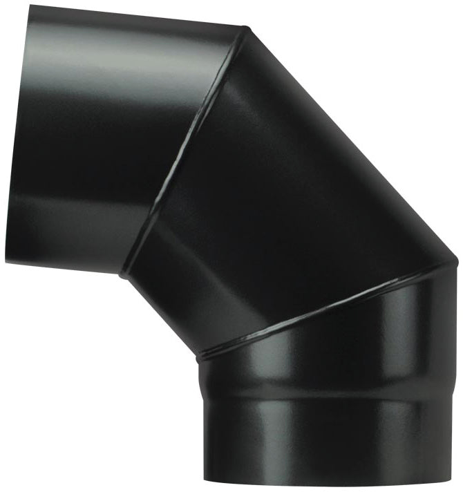 Save GOMITO 90  ° PER STUFA A LEGNA PORCELLANATO PLUS LIGHT Col. Nero opaco  EE ? cm. 13