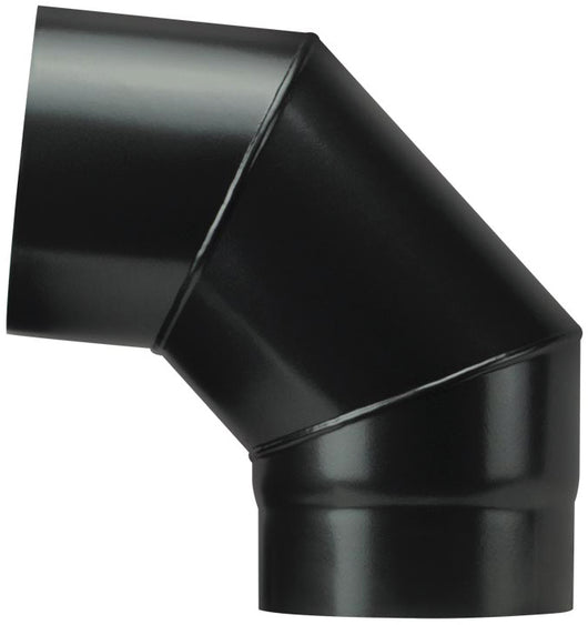 Save GOMITO 90  ° PER STUFA A LEGNA PORCELLANATO PLUS LIGHT Col. Nero opaco  EE ? cm. 15