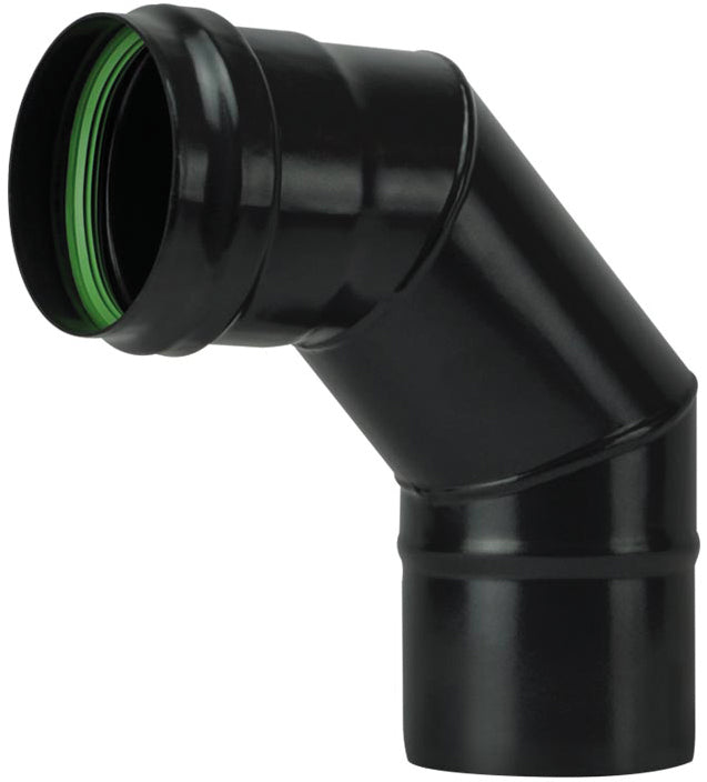 Save GOMITO 90  ° PER STUFA A PELLET LIGHT SENZA GUARNIZIONE Col. Nero opaco   EE ? cm. 8