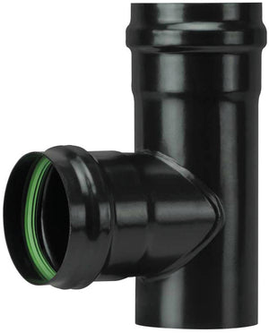 Save RACCORDO A T PER STUFA A PELLET LIGHT (F/F) SENZA GUARNIZIONE Col. Nero opaco  Ø cm. 8