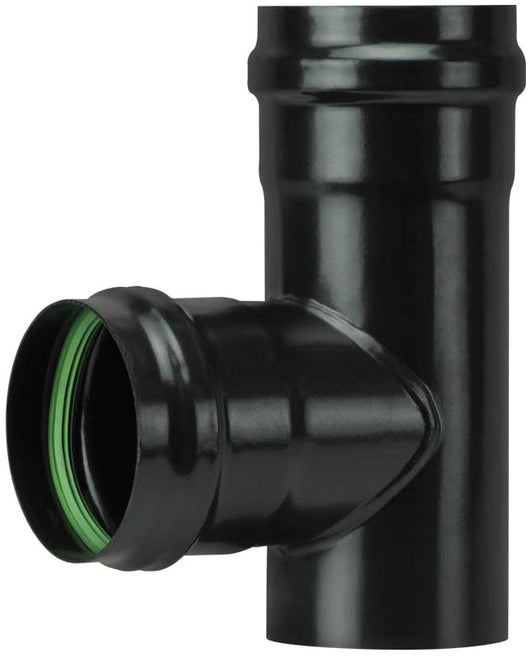 Save RACCORDO A T PER STUFA A PELLET LIGHT (F/F) SENZA GUARNIZIONE Col. Nero opaco Ø cm. 10