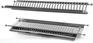 SCOLAPIATTI AD INCASSO PER PENSILE IN INOX CON VASSOIO  cm. 86