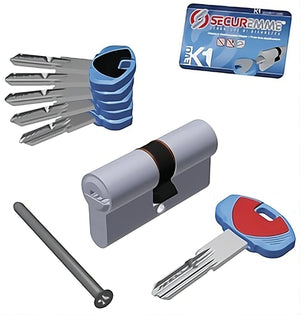 Securemme CILINDRO CROMO SATINATO EVOK1 5 chiavi mm. 120 (50+70)