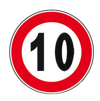 SEGNALE LIMITE DI VELOCITÀ 10 KM/H FIGURA 50-ART.116  Ø cm. 60